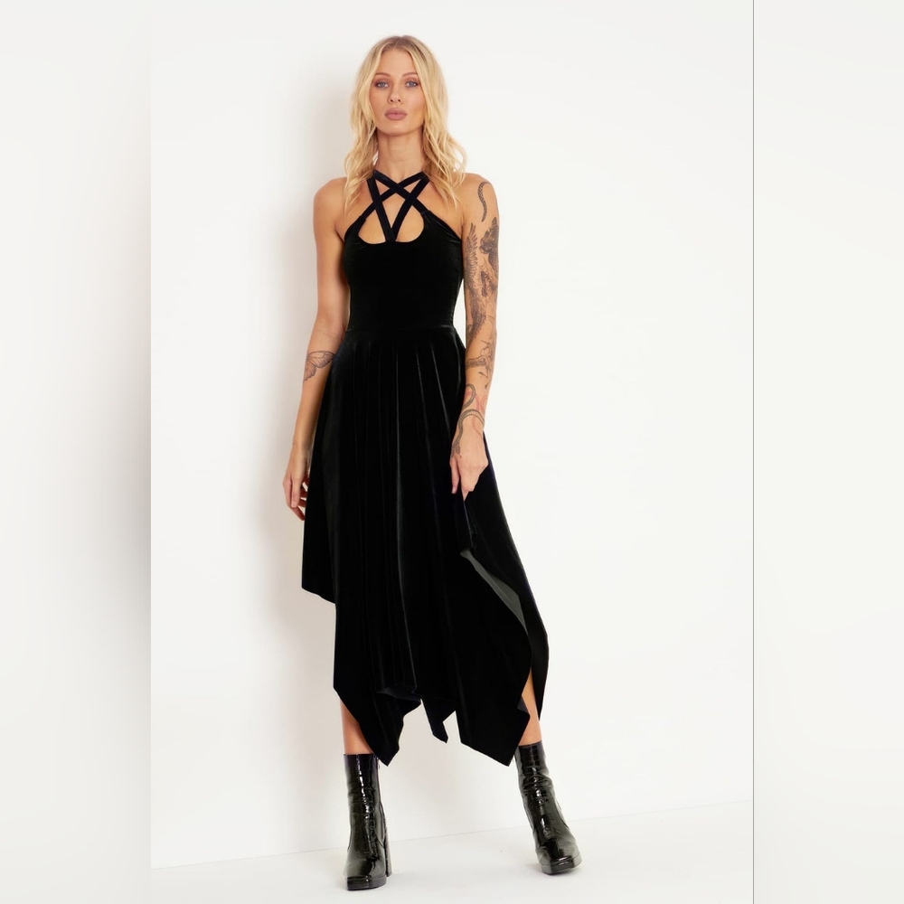 Occultist Velvet Handkerchief Dress